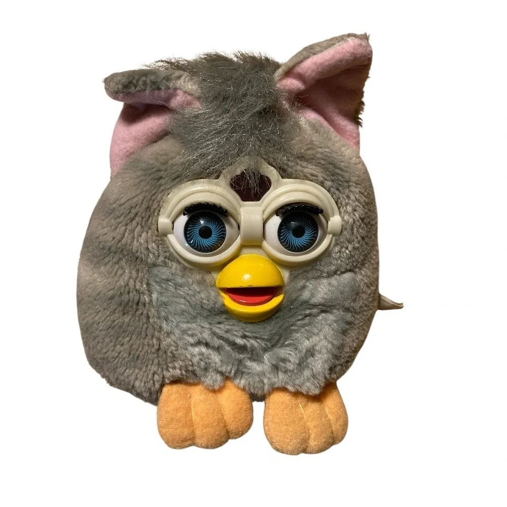Vintage Furby Buddies Soft Plush Bean Toy 1999 Grey 5